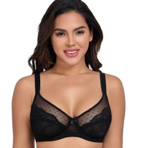 Black Sheer minimizer Bra